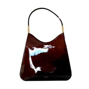 Saint Laurent Glossy Maroon Shoulder Bag